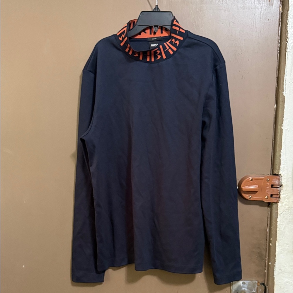 BOSS by Hugo Boss Men's Tenore Slim-Fit T-Shirt Navy Long Sleeve Shirt